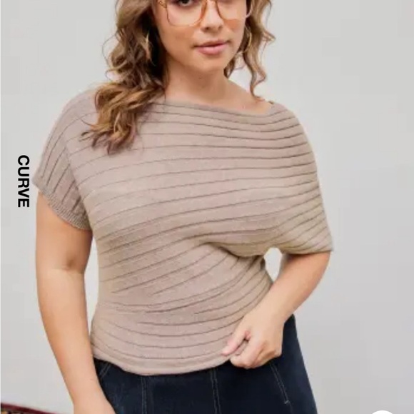 NWT Cider • Asymmetrical Tan Sweater - Picture 2 of 10